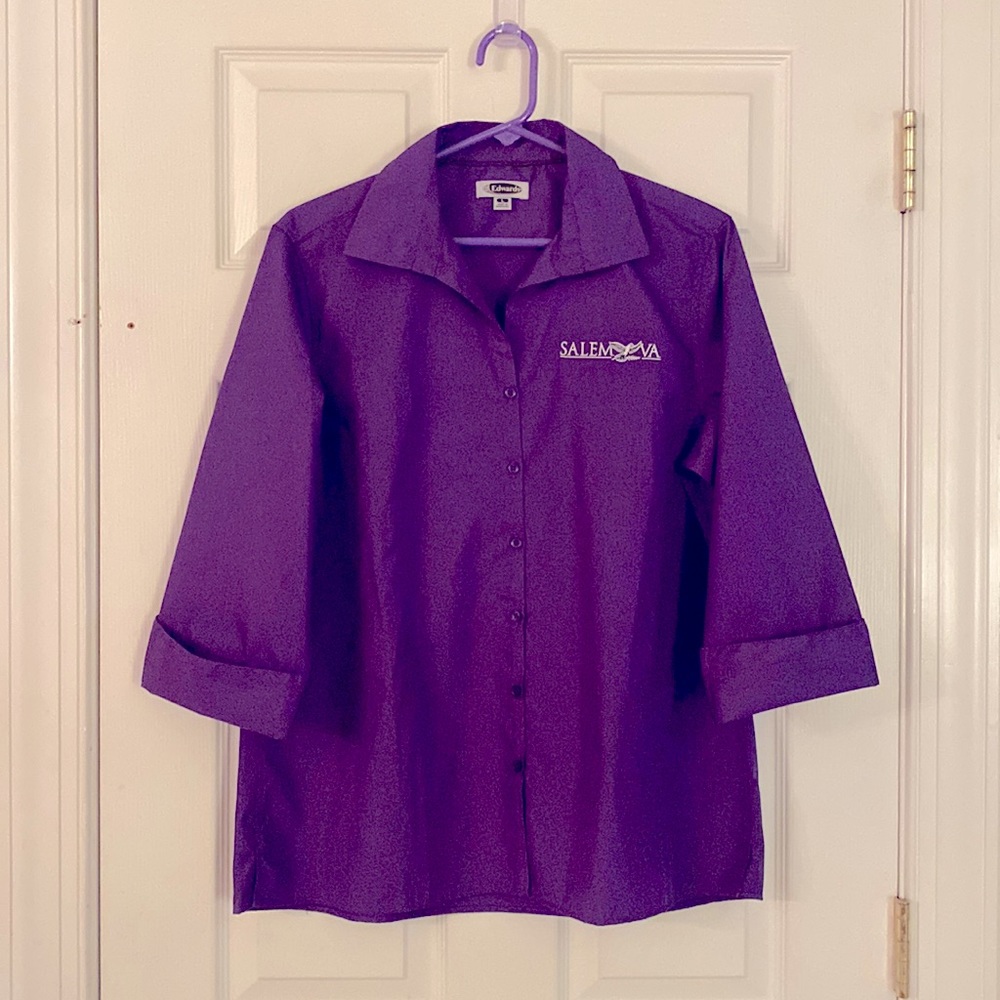 NWOT Size Large Deep Purple Button Down Large Salem, VA shirt